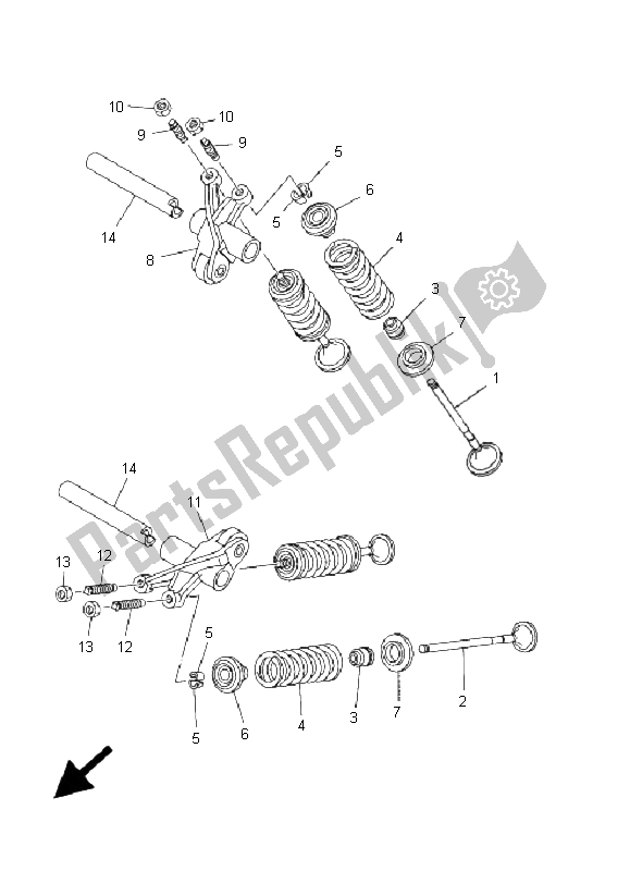 Tutte le parti per il Valvola del Yamaha T 135 FI Crypton X 2009