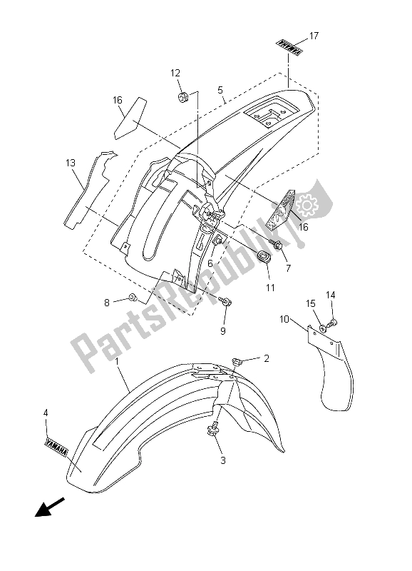 Tutte le parti per il Parafango del Yamaha WR 250F 2003