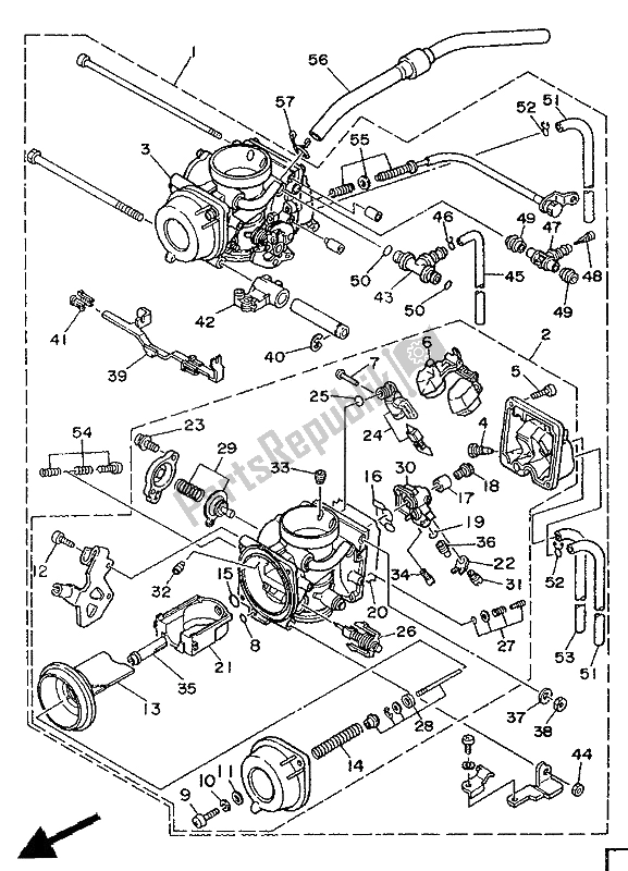 Toutes les pièces pour le Carburateur du Yamaha TDM 850 1994