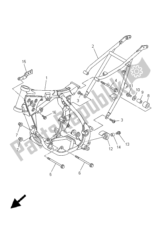 Todas as partes de Quadro, Armação do Yamaha YZ 85 SW LW 2005