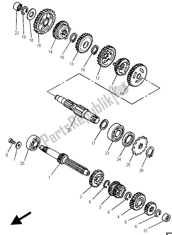 Toutes les pièces pour le Transmission du Yamaha YZ 80 LC 1998