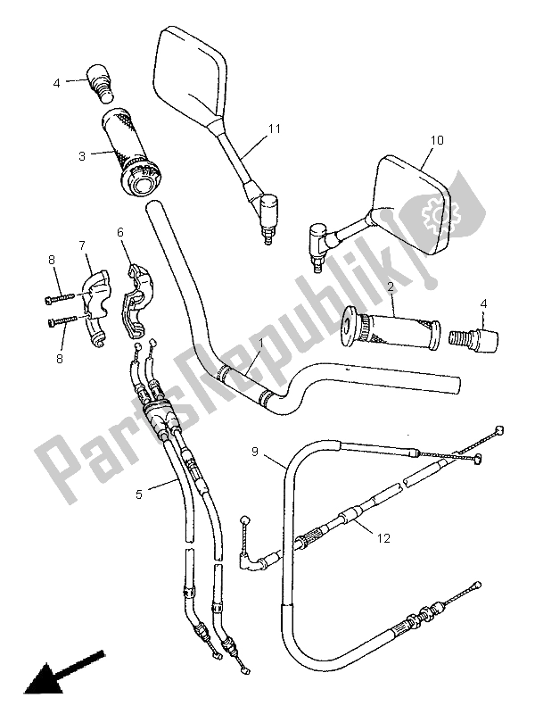 Wszystkie części do Uchwyt Kierownicy I Kabel Yamaha XJ 900S Diversion 1998