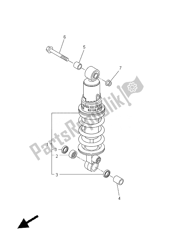 All parts for the Rear Suspension of the Yamaha FZ8 NA 800 2014