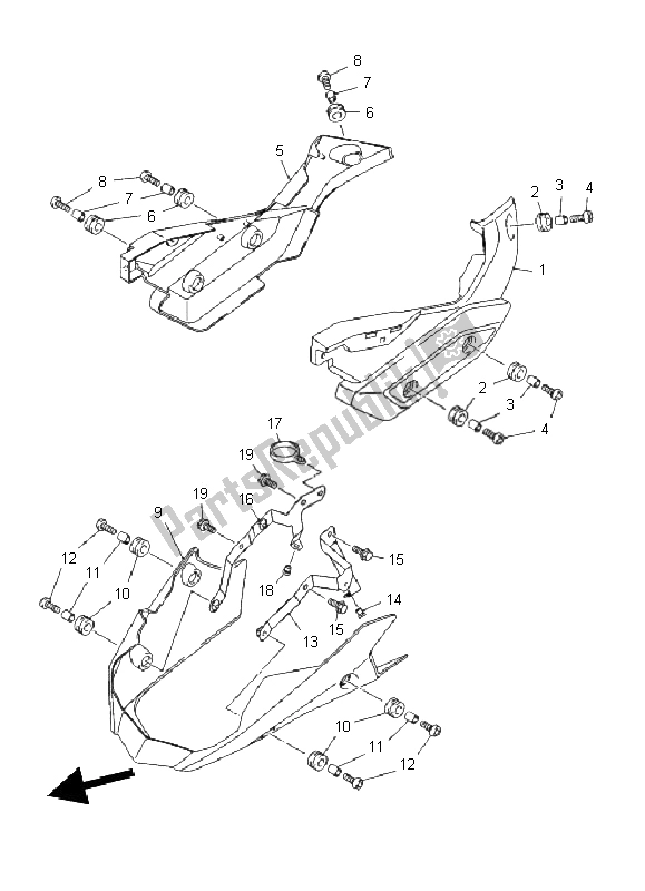 Tutte le parti per il Coperchio Laterale 2 del Yamaha XJ6S 600 2011