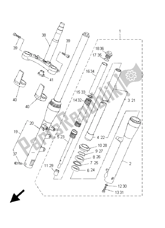 Tutte le parti per il Forcella Anteriore del Yamaha XVS 125 Dragstar 2001