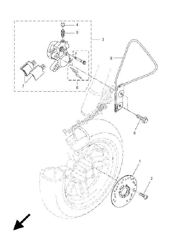 All parts for the Front Brake Caliper of the Yamaha CW 50N 2011