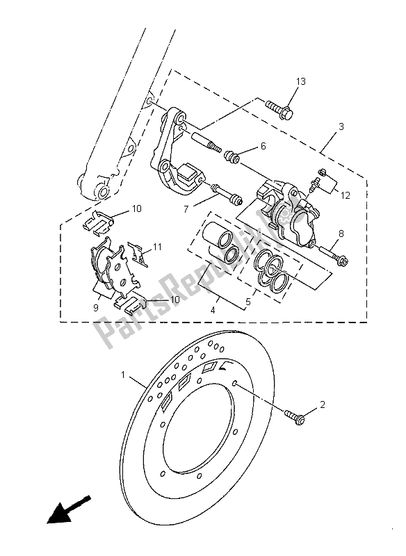 Tutte le parti per il Pinza Freno Anteriore del Yamaha XV 125 S 1999