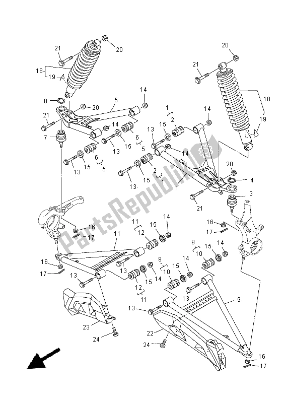 Todas las partes para Suspensión Delantera Y Rueda de Yamaha YXM 700E 2014