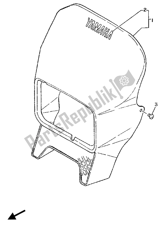 Alle onderdelen voor de Motorkap 1 van de Yamaha DT 125R 1989