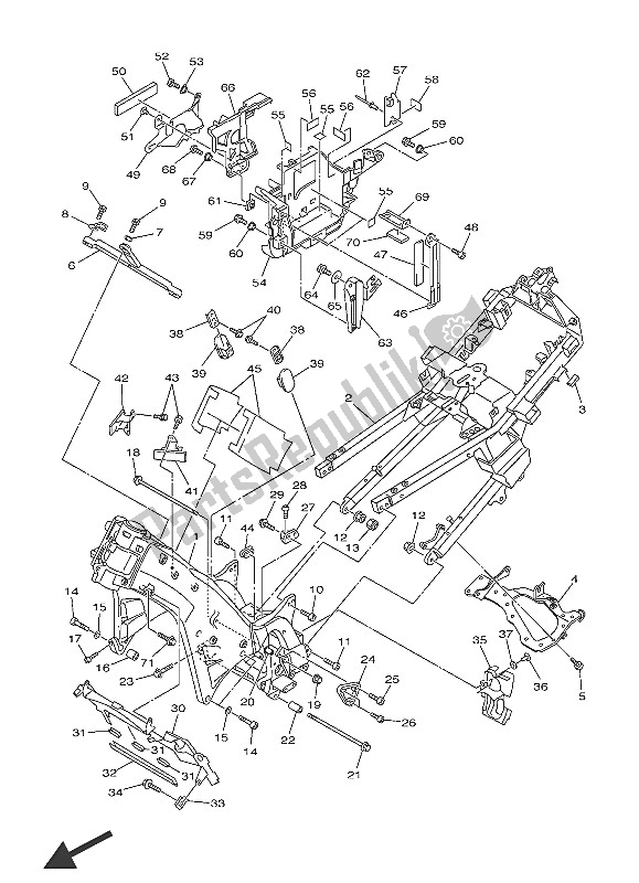 All parts for the Frame of the Yamaha FJR 1300 AS 2016