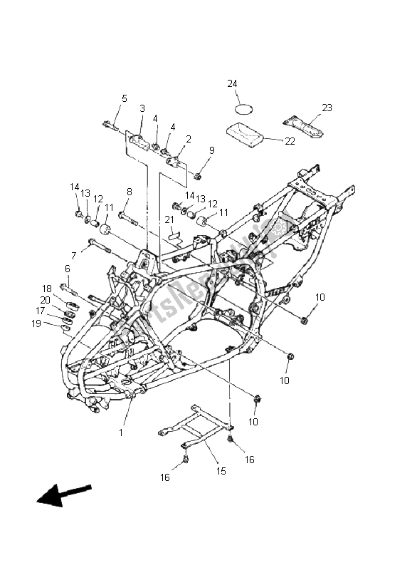 Tutte le parti per il Telaio del Yamaha YFM 350 Warrior 2004