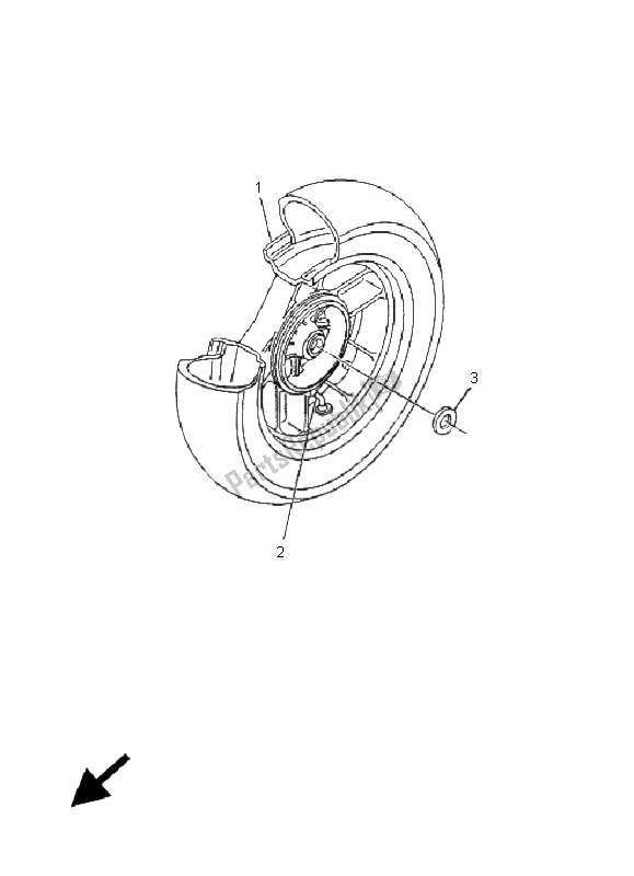 All parts for the Rear Wheel of the Yamaha YP 180E Majesty 2006