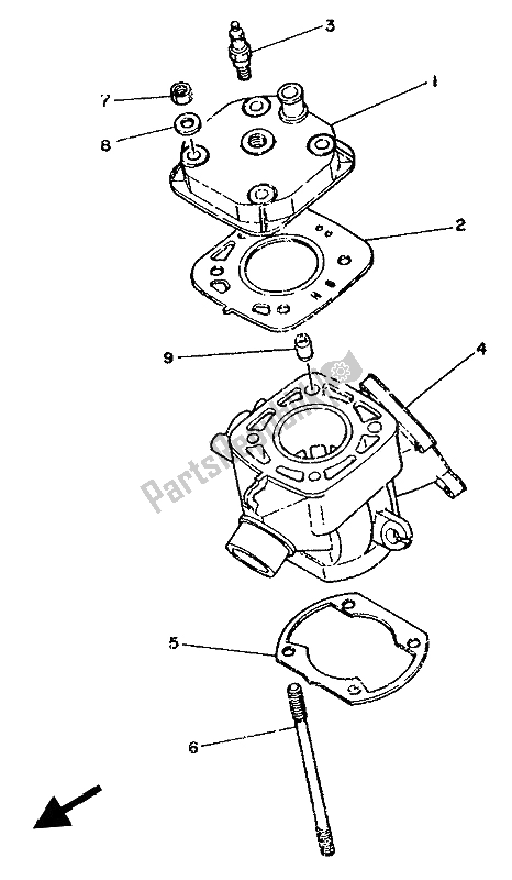 Wszystkie części do Cylinder Yamaha YZ 80 1988