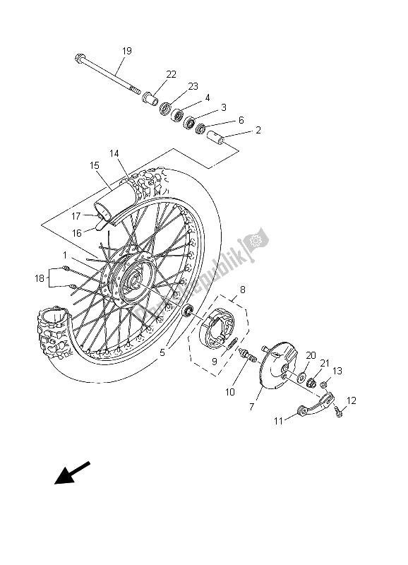 Tutte le parti per il Ruota Anteriore del Yamaha TT R 90E 2003