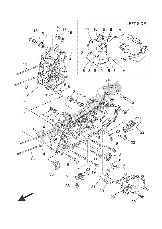 Todas las partes para Caja Del Cigüeñal de Yamaha YP 400R 2016