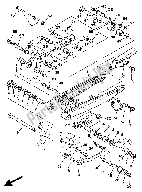 Todas las partes para Brazo Trasero de Yamaha TY 250R 1991