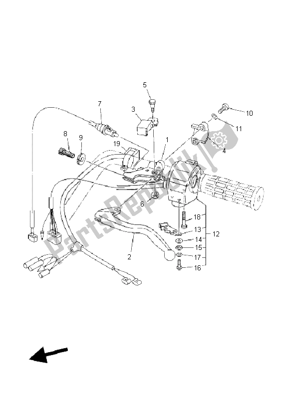 Tutte le parti per il Impugnatura Interruttore E Leva del Yamaha YFM 400F Kodiak 4X4 2003