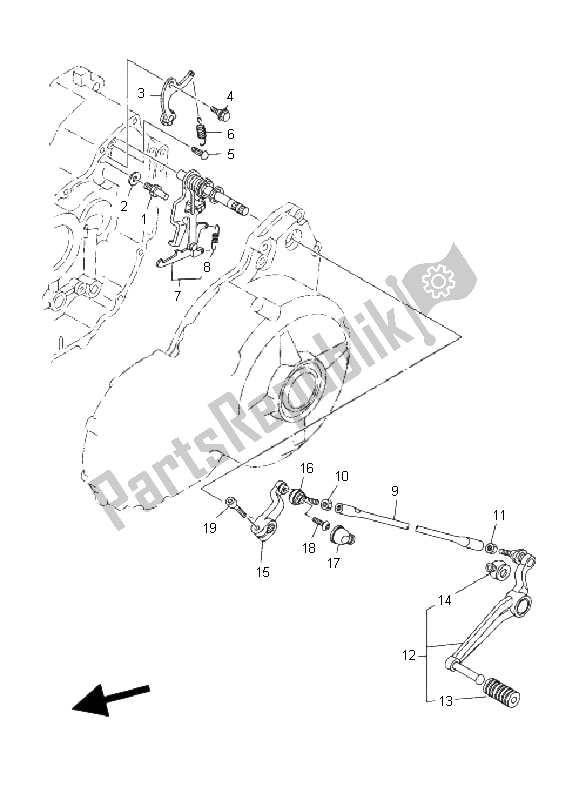 All parts for the Shift Shaft of the Yamaha MT 01 5 YU3 1670 2006