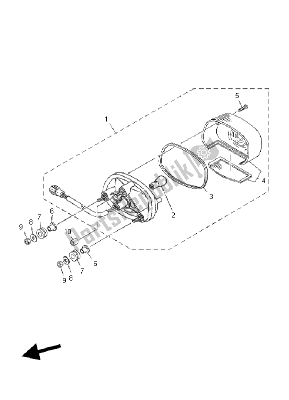 Toutes les pièces pour le Feu Arrière du Yamaha YFM 350R 2008