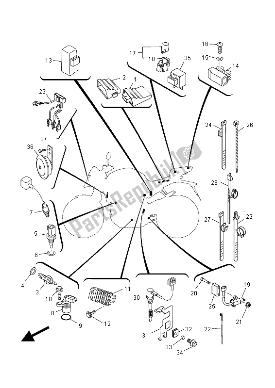 All parts for the Electrical 2 of the Yamaha MT 125A 2015