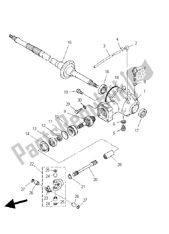 All parts for the Drive Shaft of the Yamaha YFM 80 Grizzly 2006