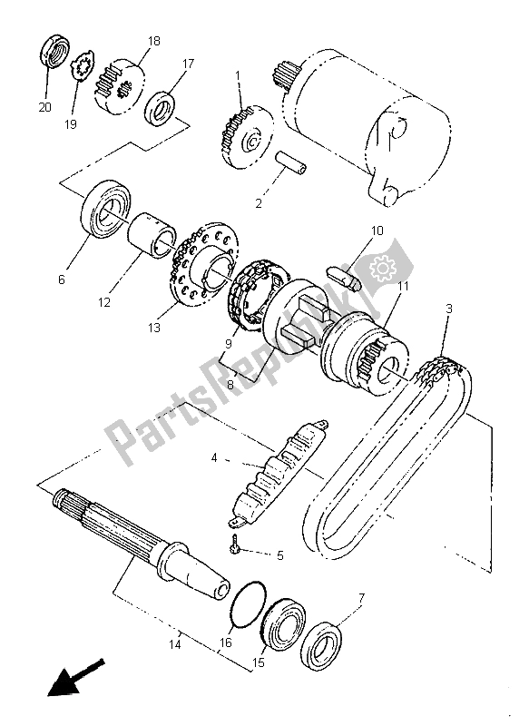 Toutes les pièces pour le Embrayage De Démarrage du Yamaha XJ 600N 1999