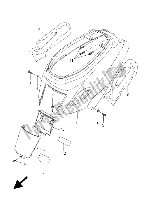 All parts for the Side Cover of the Yamaha CW 50N BWS 2005