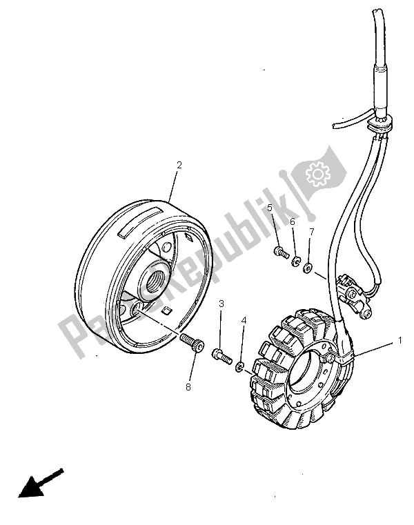 Todas las partes para Generador de Yamaha TT 600R 1997