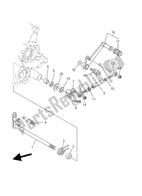 All parts for the Shift Shaft of the Yamaha TZ 250 2002