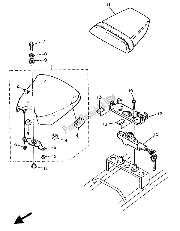 Toutes les pièces pour le Siège du Yamaha FZR 400 RR 1992