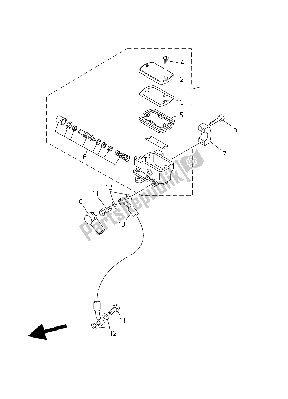 All parts for the Front Master Cylinder of the Yamaha XVS 650A Dragstar Classic 2002