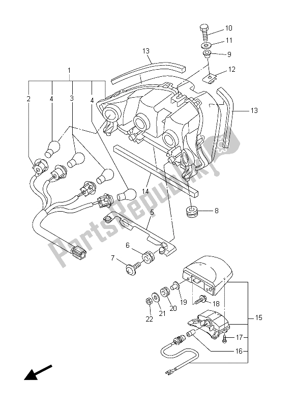 Wszystkie części do ? Wiat? A Tylne Yamaha FJR 1300 AE 2015