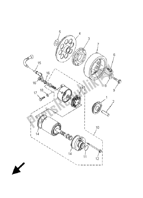 Tutte le parti per il Frizione Di Avviamento del Yamaha XVS 650 Dragstar 2001