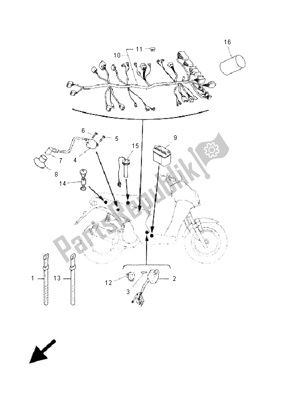 Wszystkie części do Elektryczny 2 Yamaha EW 50N Slider 2009