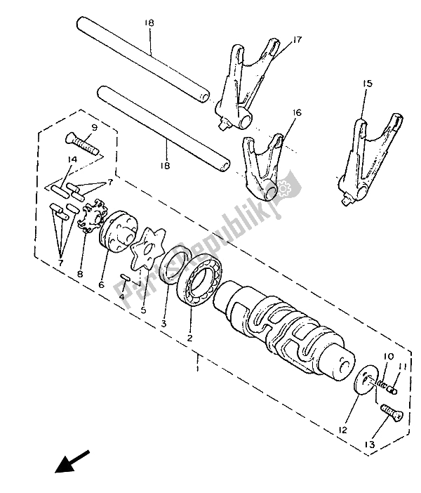 All parts for the Shift Camf & Fork of the Yamaha V MAX 12 1200 1993