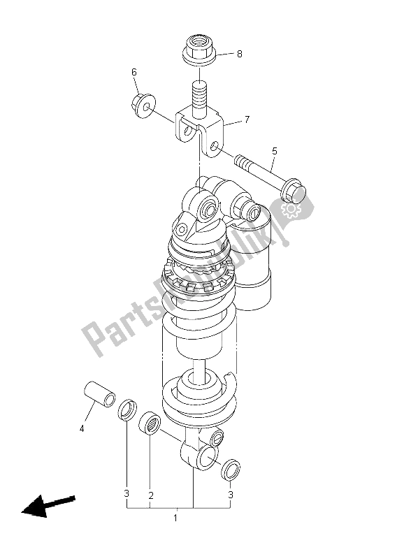 Tutte le parti per il Sospensione Posteriore del Yamaha YZF R6 600 2004