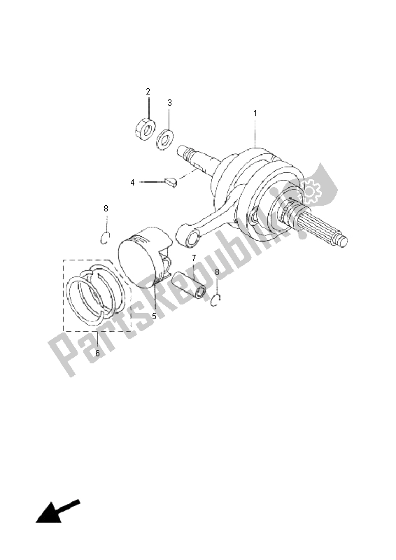 All parts for the Crankshaft & Piston of the Yamaha YP 250R X MAX 2008