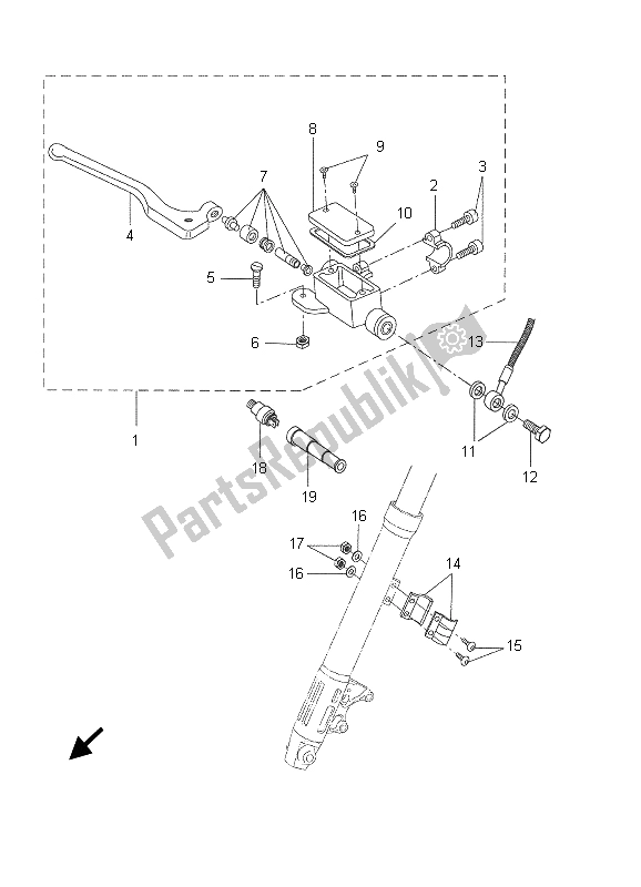 Tutte le parti per il Pompa Freno Anteriore del Yamaha DT 50R SM 2005