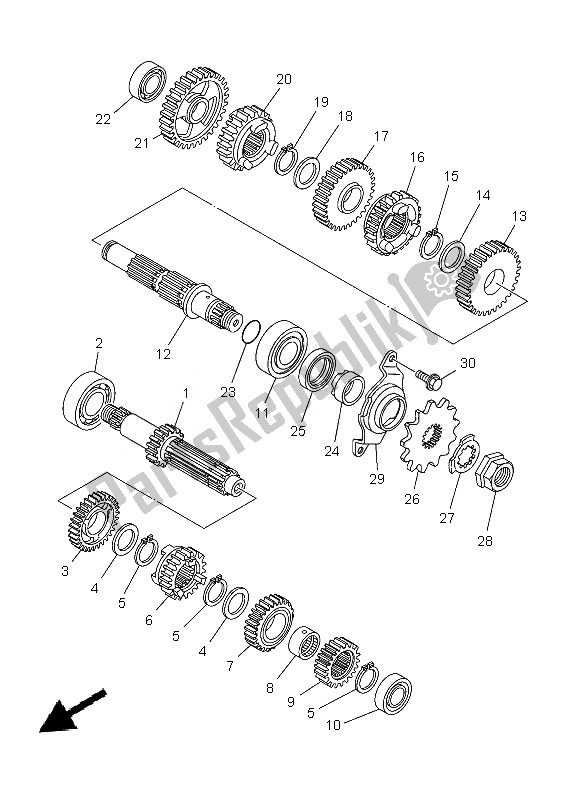 All parts for the Transmission of the Yamaha WR 250F 2013