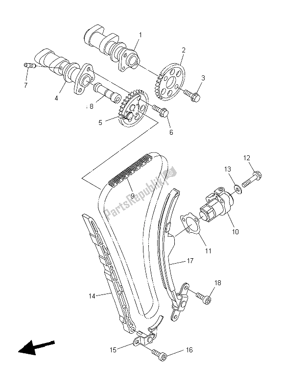 Toutes les pièces pour le Arbre à Cames Et Chaîne du Yamaha WR 250X 2009