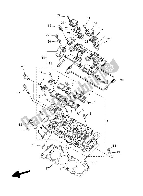 Tutte le parti per il Testata del Yamaha FZ8 N 800 2012