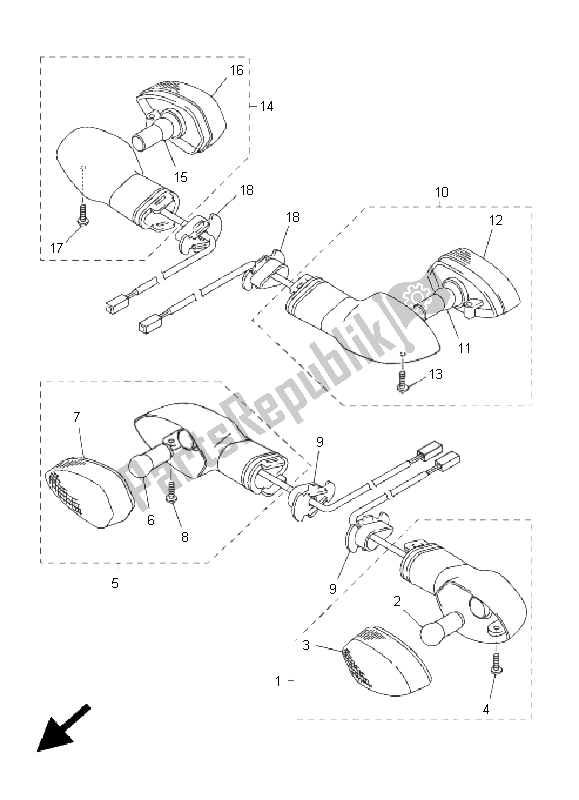 Alle onderdelen voor de Knipperlicht van de Yamaha FZ6 S 600 2005