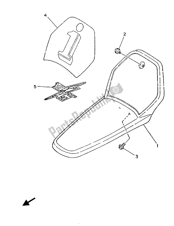 Todas las partes para Guardabarros Delantero de Yamaha PW 80 1986