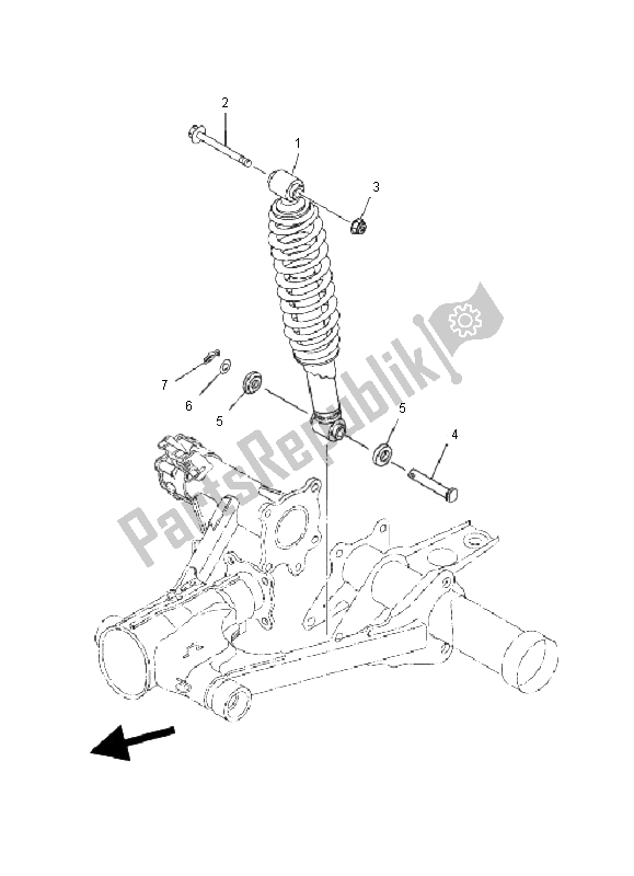 Wszystkie części do Tylne Zawieszenie Yamaha YFM 600F Grizzly 4X4 2000