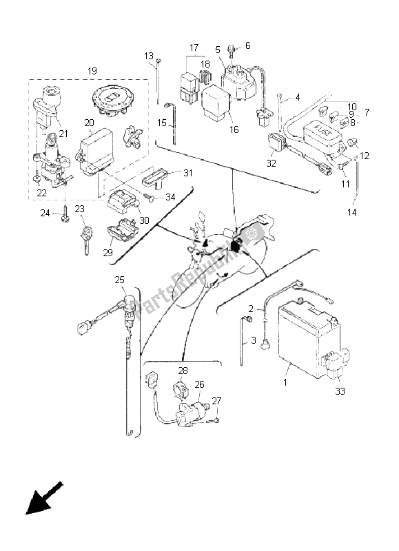 Todas las partes para Eléctrico 2 de Yamaha XJR 1300 2005