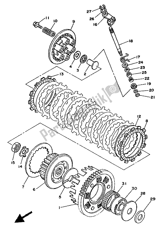 Toutes les pièces pour le Embrayage du Yamaha XTZ 750 Supertenere 1994