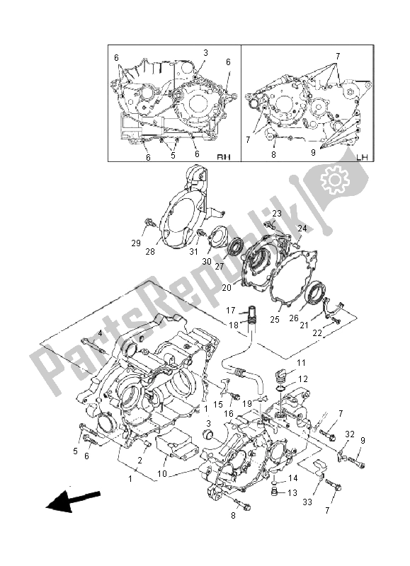 Todas las partes para Caja Del Cigüeñal de Yamaha YFM 600F Grizzly 4X4 2000