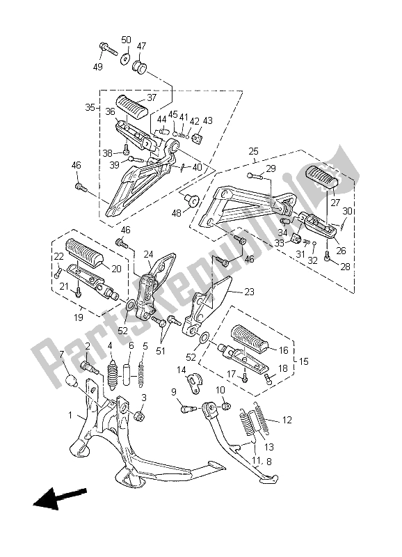 Toutes les pièces pour le Support Et Repose-pieds du Yamaha XJR 1300 2009