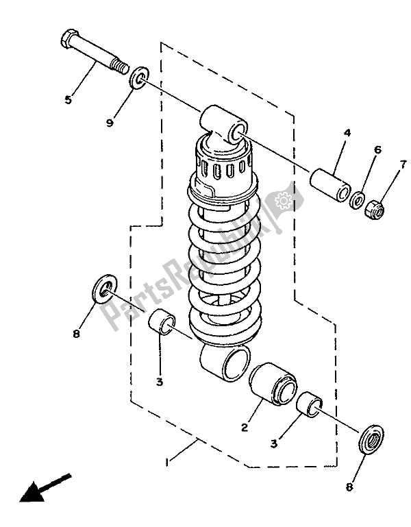 Tutte le parti per il Sospensione Posteriore del Yamaha RD 350 LC 1986