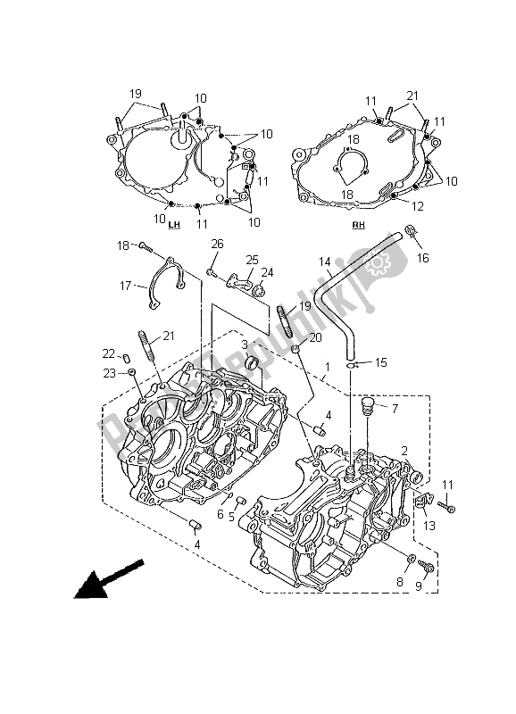 Toutes les pièces pour le Carter du Yamaha XT 600E 2000